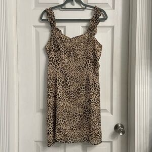 All in Favor Leopard Print Sleeveless Dress Size Large New With Tag